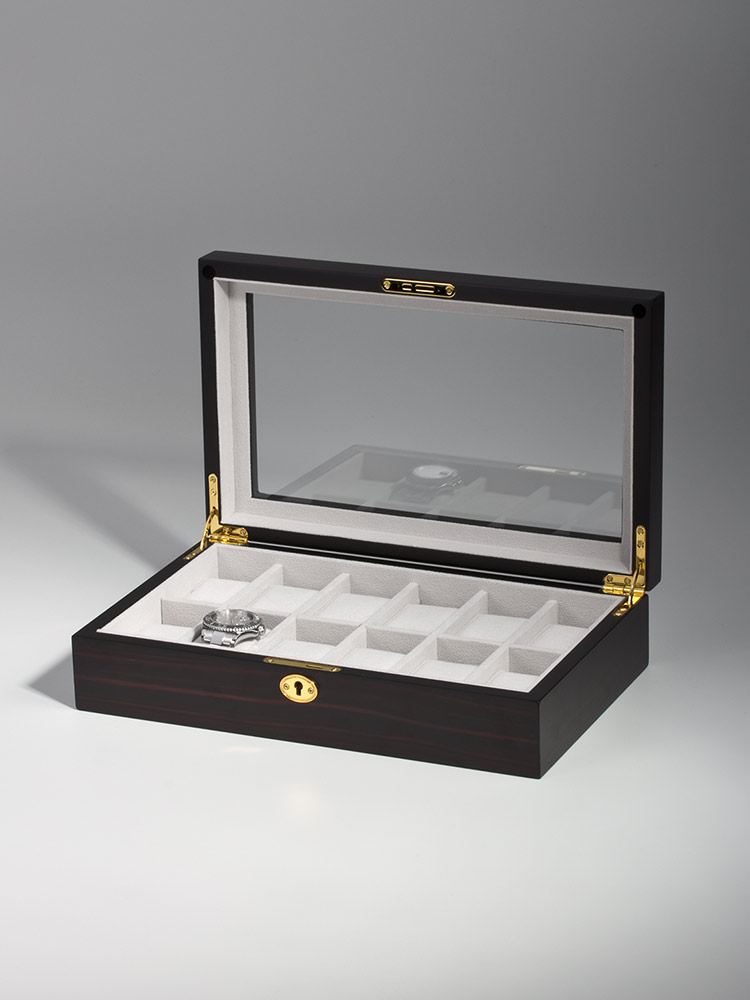 Rothenschild Watch Box RS-1087-12E for 12 Watches Ebony