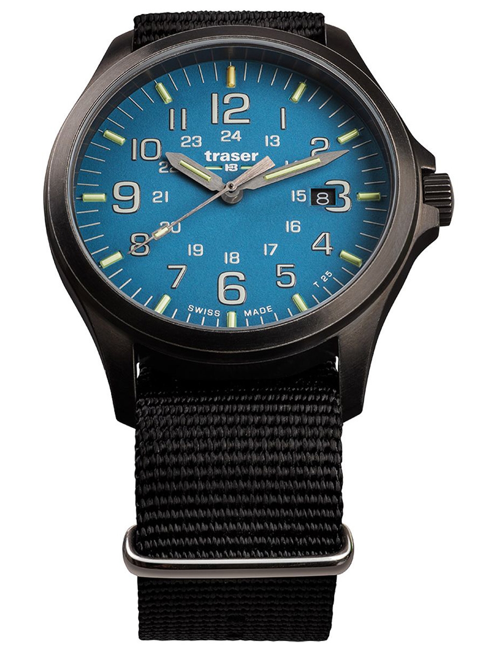 Traser H3 108647 P67 Officer GunMetal Skyblue Men's 42mm 10ATM