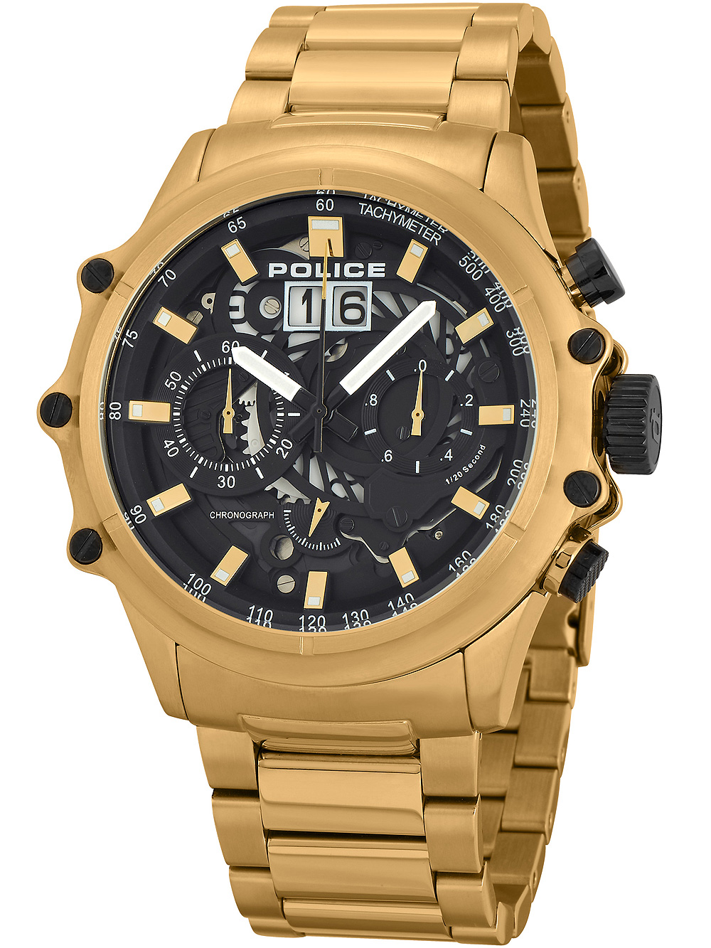 Police PL16018JSG.02M Luang chrono men`s 48mm 10ATM