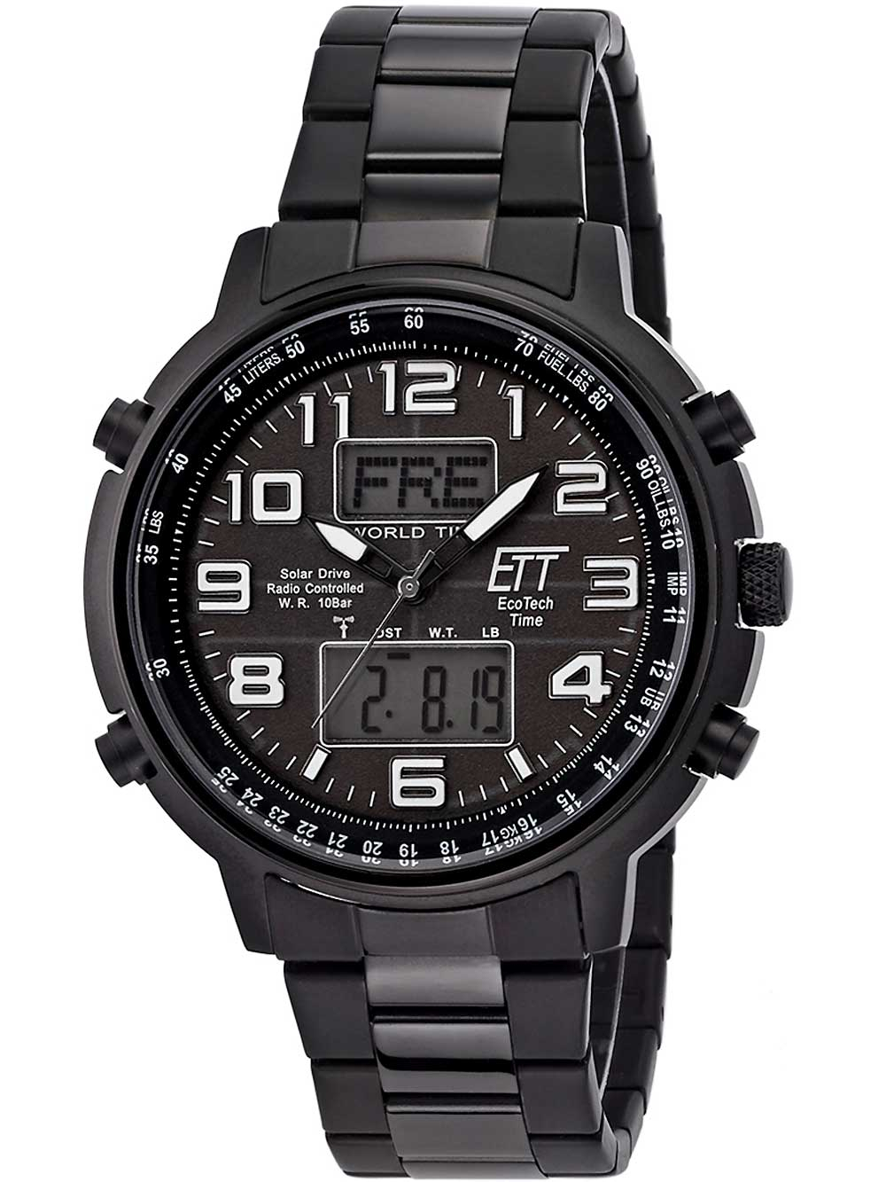 ETT EGS-11390-25M men`s solar radio controlled watch 48mm 10ATM