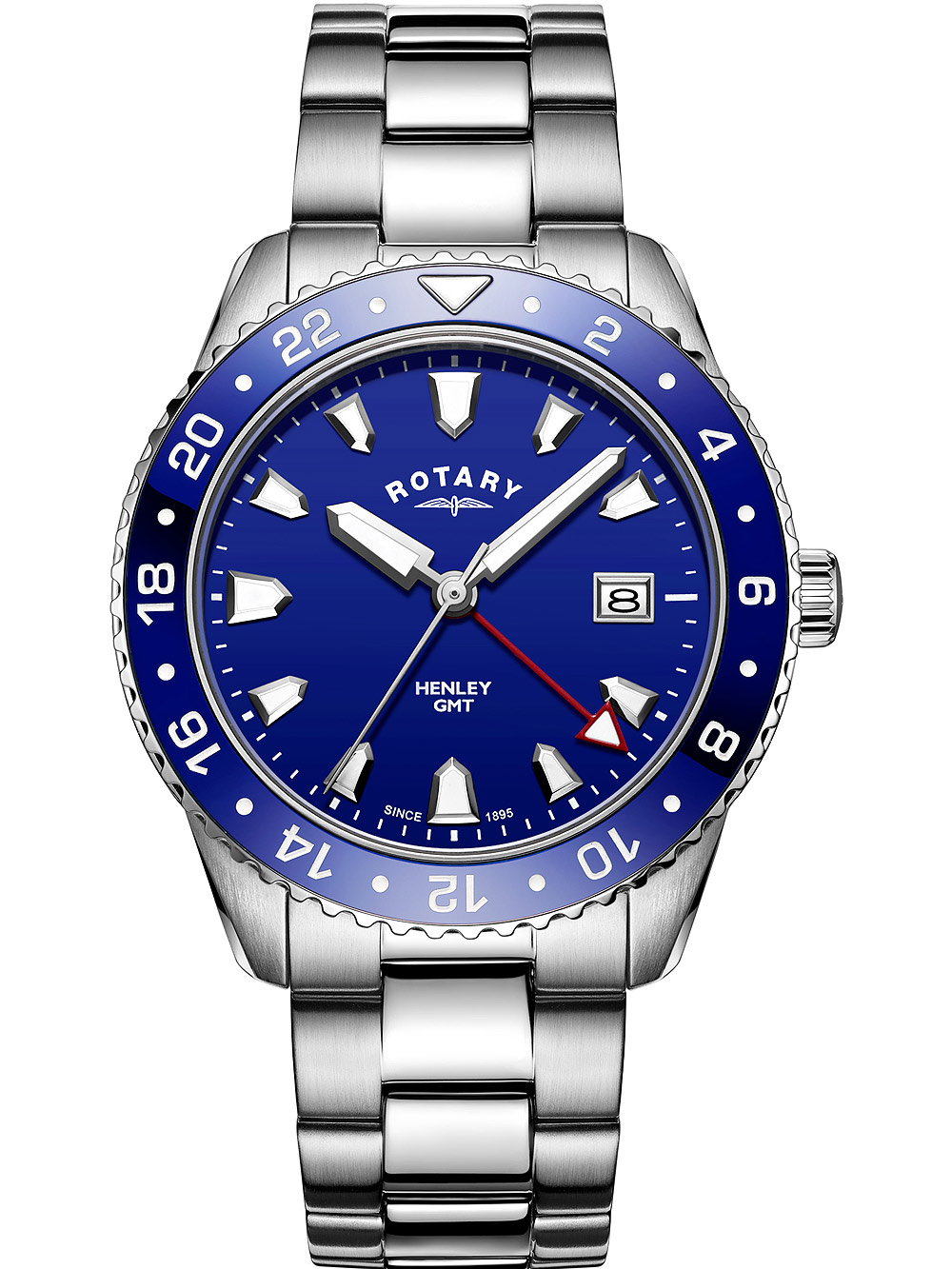 Rotary GB05108/05 Henley GMT men`s 41mm 10ATM