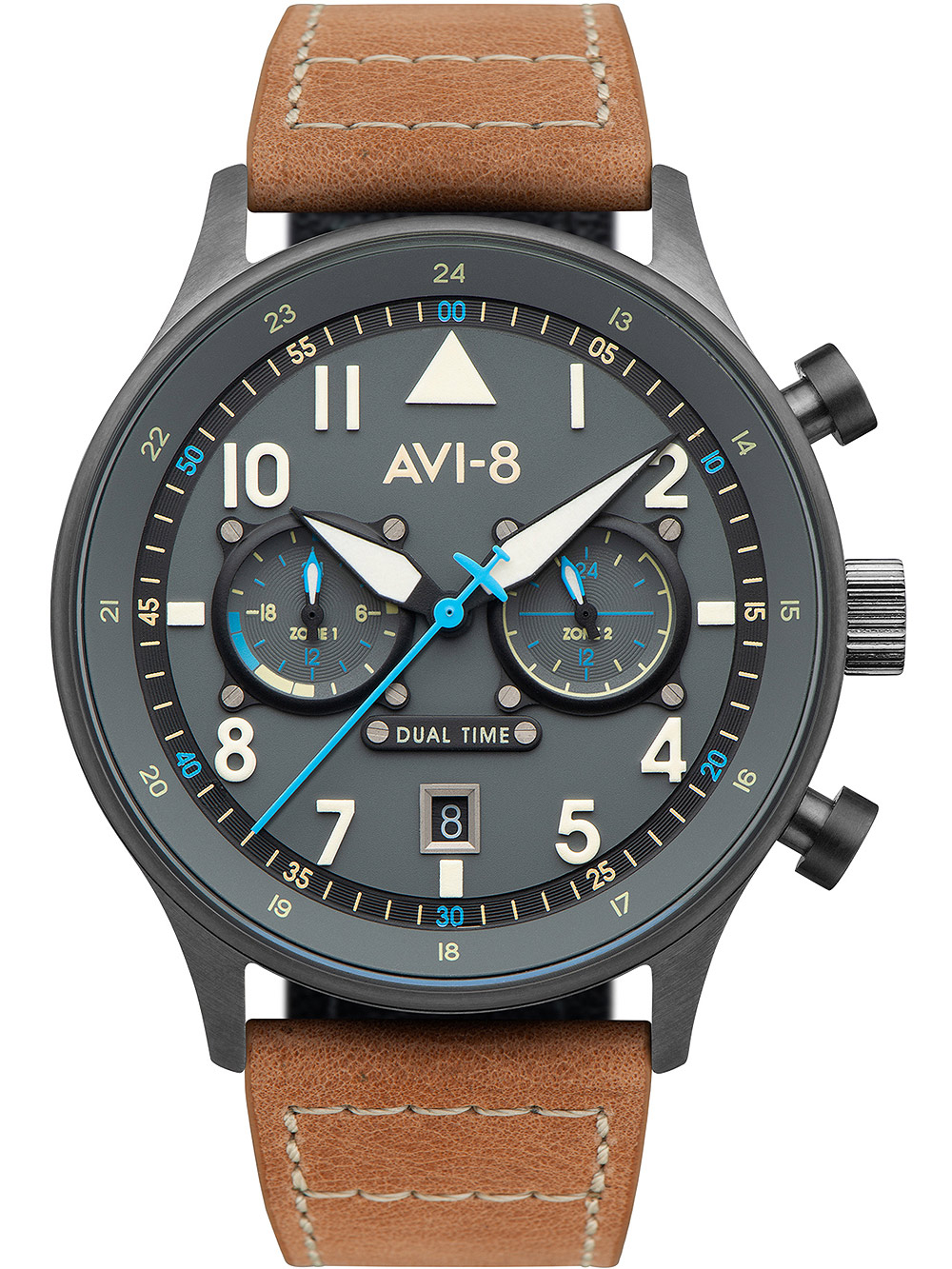 AVI-8 AV-4088-04 Carey Dual Time 44mm 5ATM