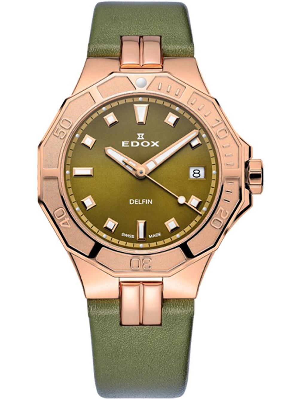 Edox 53020-37RC-VR Delfin Diver Ladies Watch 38mm 20ATM