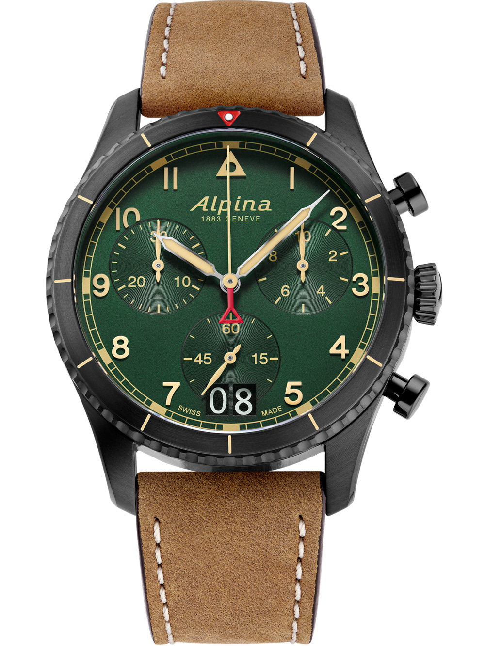 Alpina AL-372GR4FBS26 Startimer Pilot Chronograph Mens Watch 41mm 10ATM