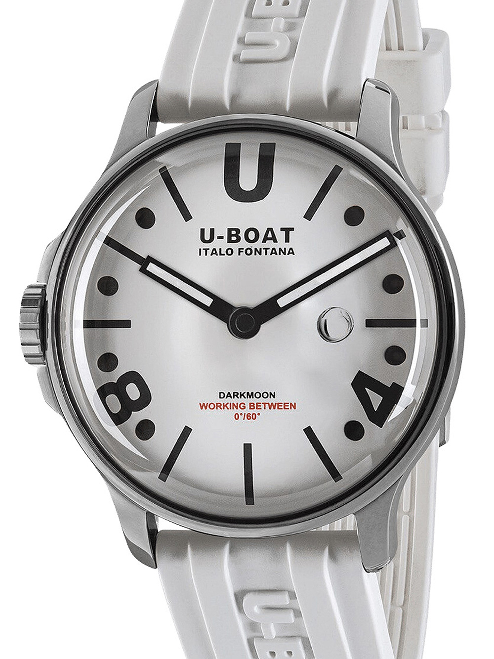 U-Boat 9542/A Darkmoon White SS Mens Watch 44mm 5ATM