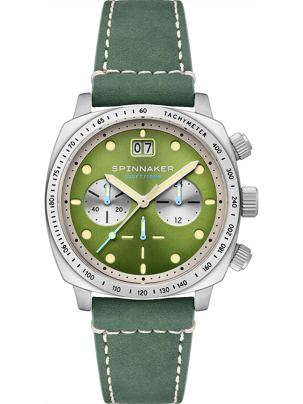 Spinnaker SP-5068-06 Mens Watch Hull Chronograph Shire Green 42mm 10ATM