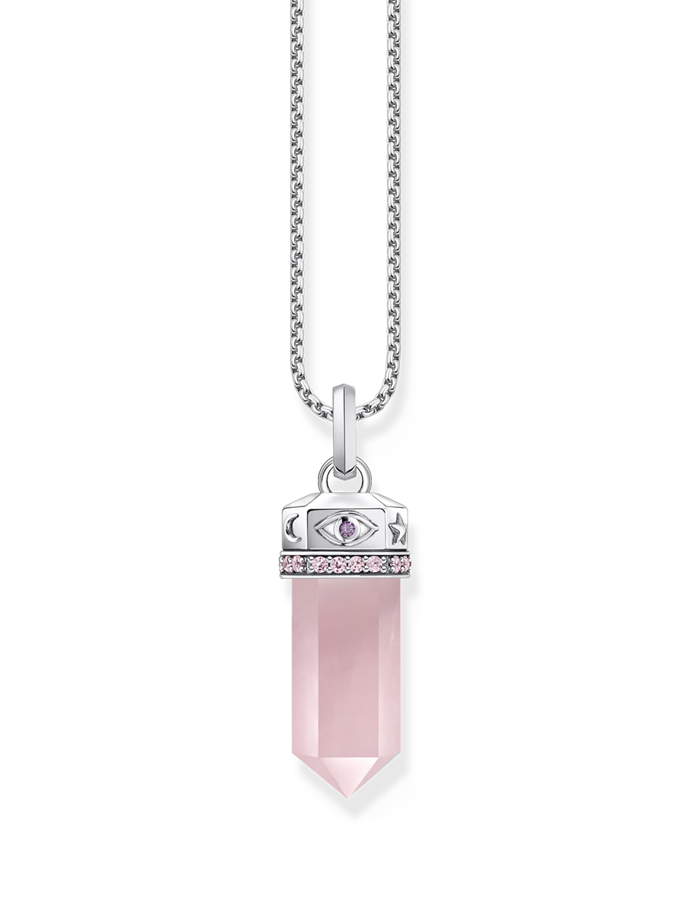 Thomas Sabo PE955-640-9 Silver pendant w. rose-coloured rose quartz crystal 