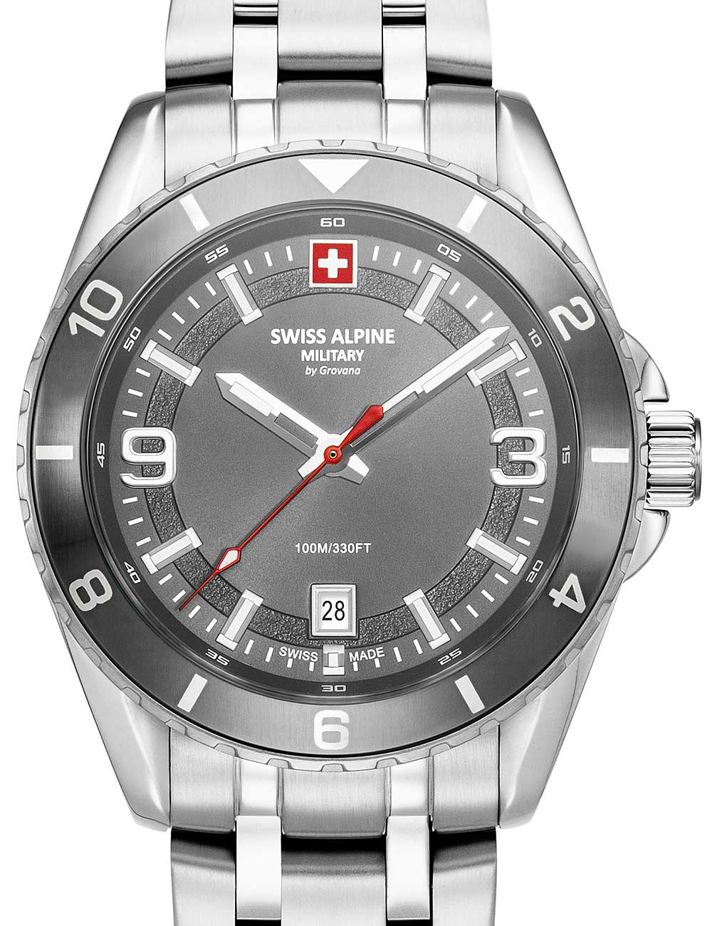 Swiss Alpine Military 7034.1132 Mens Watch Sierra silver grey 42mm 10ATM