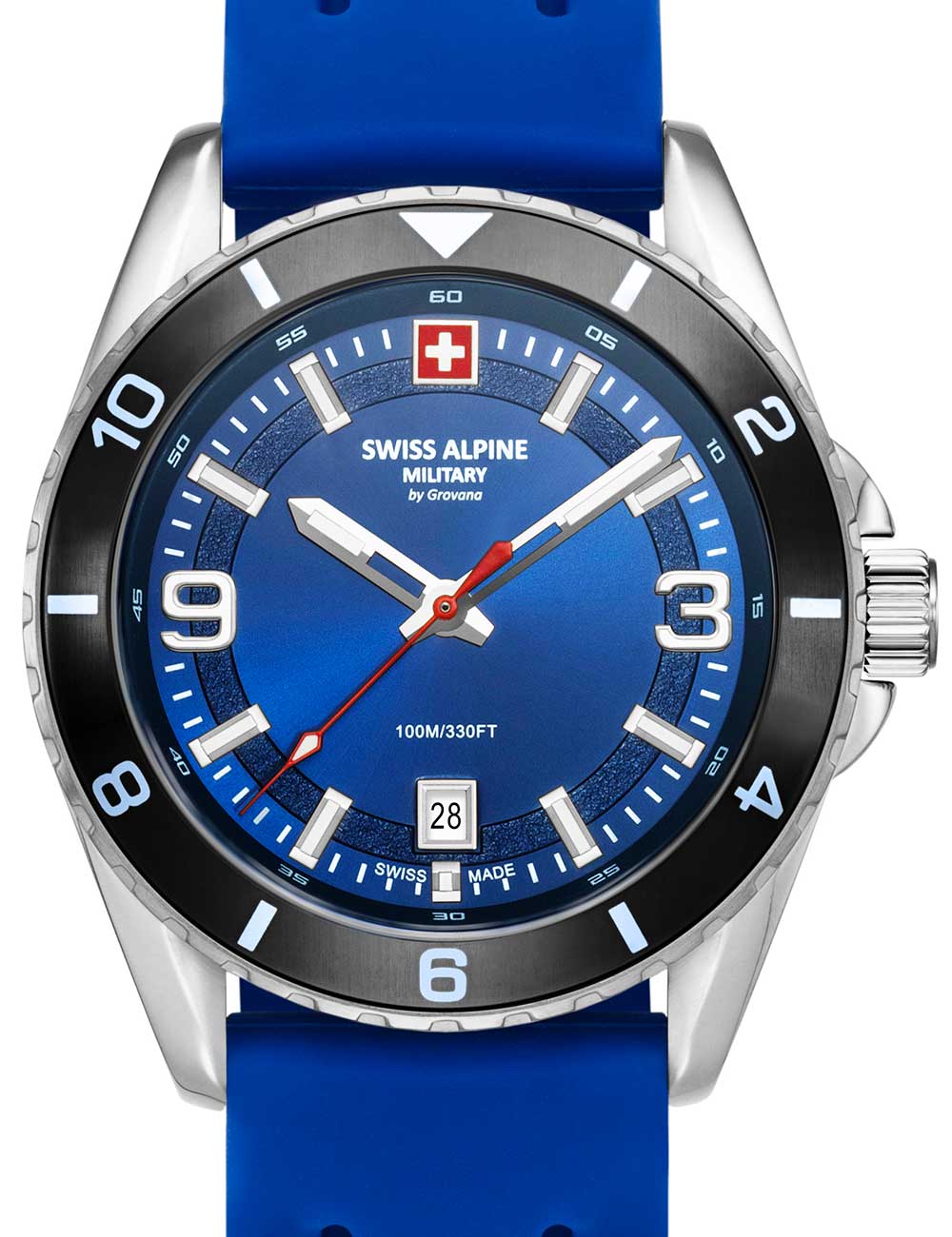 Swiss Alpine Military 7034.1836 Mens Watch Sierra silver blue 42mm 10ATM