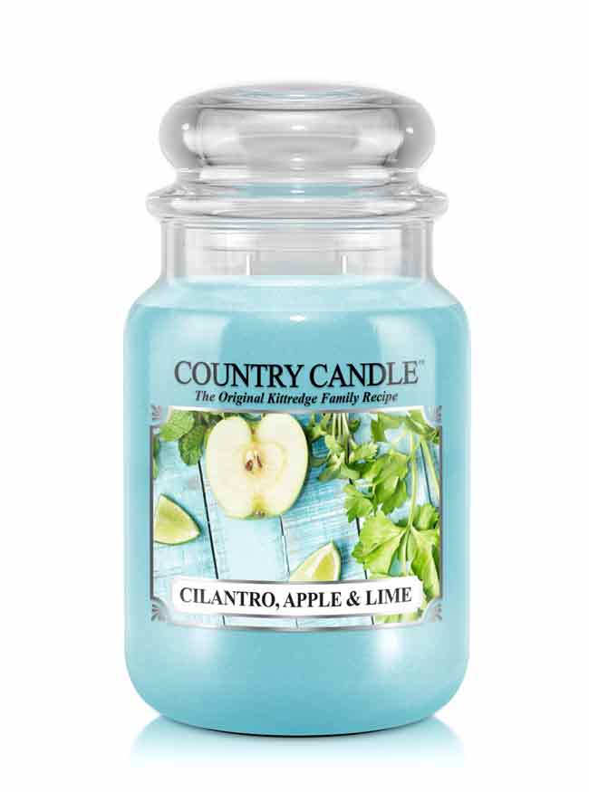 Country Candle Αρωματικό κερί κόλιανδρο, μήλο και λάιμ μεγάλο με 2 φυτίλια (652 g)