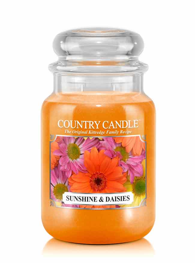 Country Candle Sunshine & Daisies μεγάλο αρωματικό κερί 2 φυτιλιών (652 g)