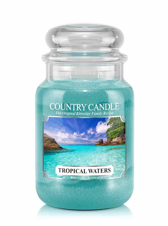 Country Candle Tropical Waters μεγάλο αρωματικό κερί 2 φυτιλιών (652 g)