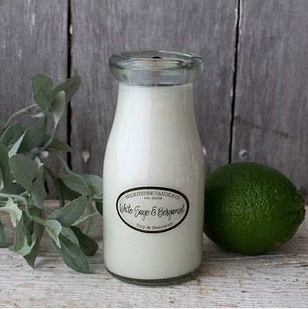 MILKHOUSE CANDLE Αρωματικό κερί Λευκό Φασκόμηλο & Περγαμόντο MILKBOTTLE (227 g)