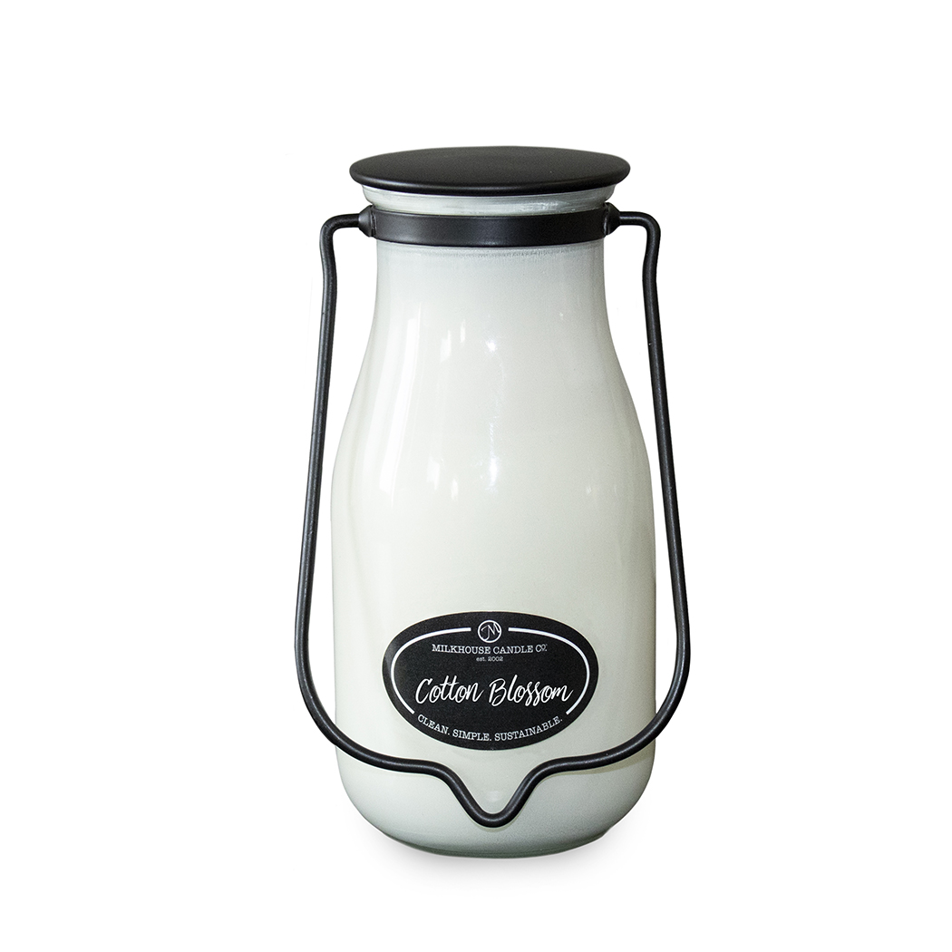 MILKHOUSE CANDLE Αρωματικό κερί Cotton Blossom Μπουκάλι γάλακτος μεγάλο 396 γρ.