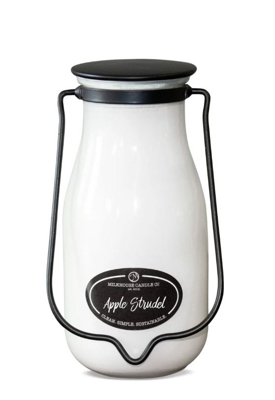 MILKHOUSE CANDLE Αρωματικό κερί Apple Stroodel Μπουκάλι γάλακτος μεγάλο 396 γρ.