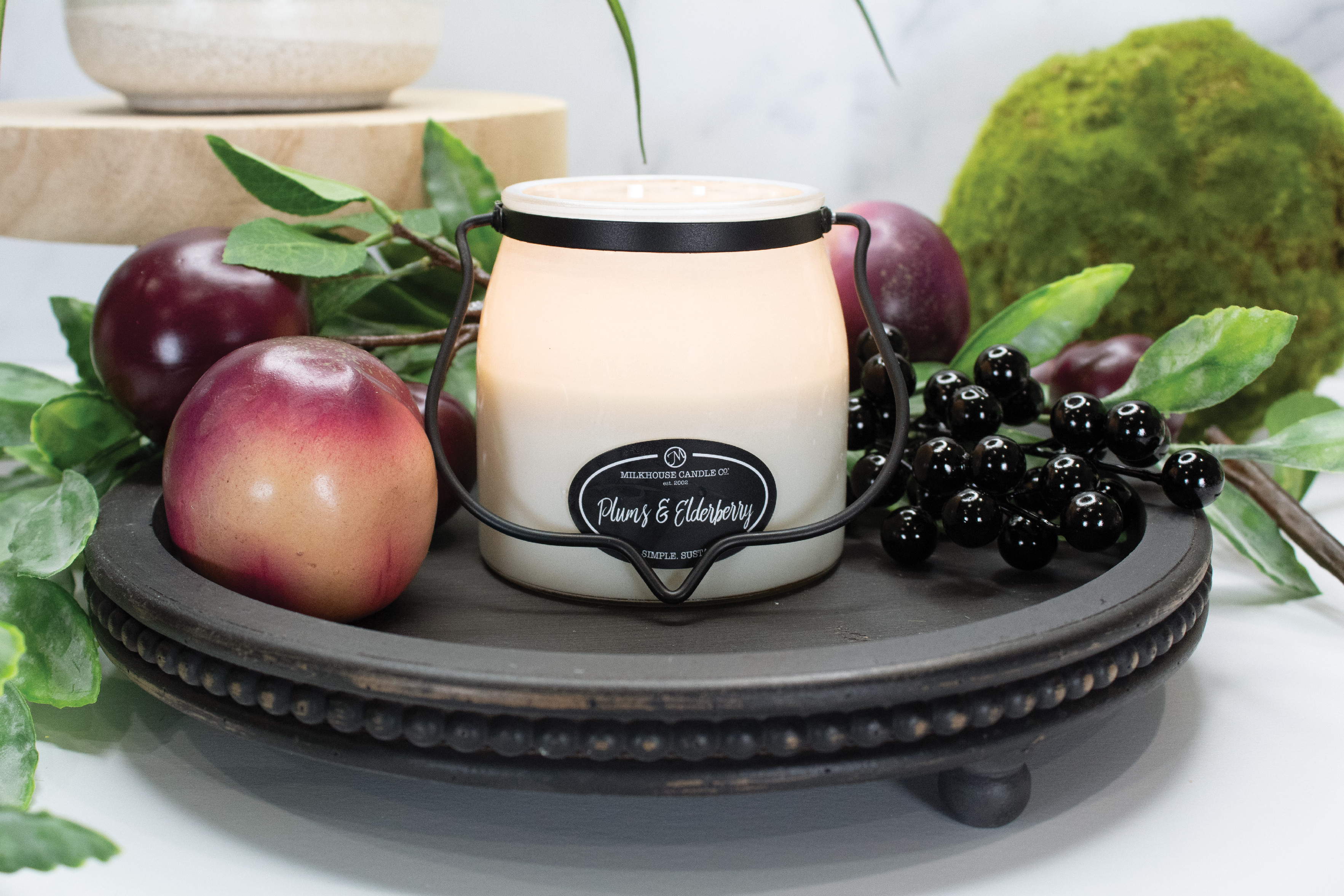 MILKHOUSE CANDLE Αρωματικό κερί Plums & Elderberry BUTTER VAR 2-φιτίλι (454 g)