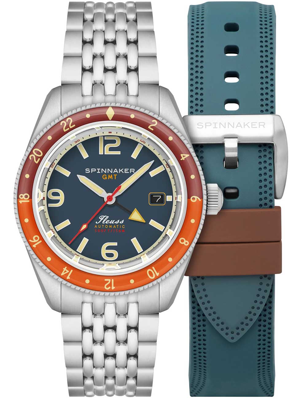 Spinnaker SP-5120-55 Mens Watch Fleuss GMT Automatic Set 43mm 15ATM